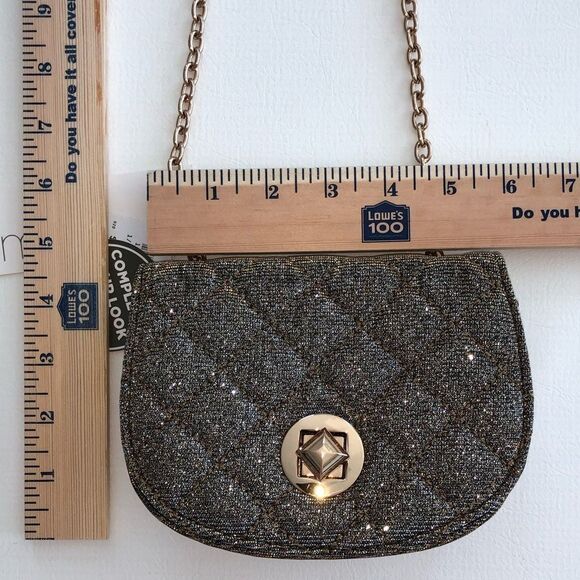 GOLD GLITTER  SHOULDER EVENING PURSE - Picture 15 of 15